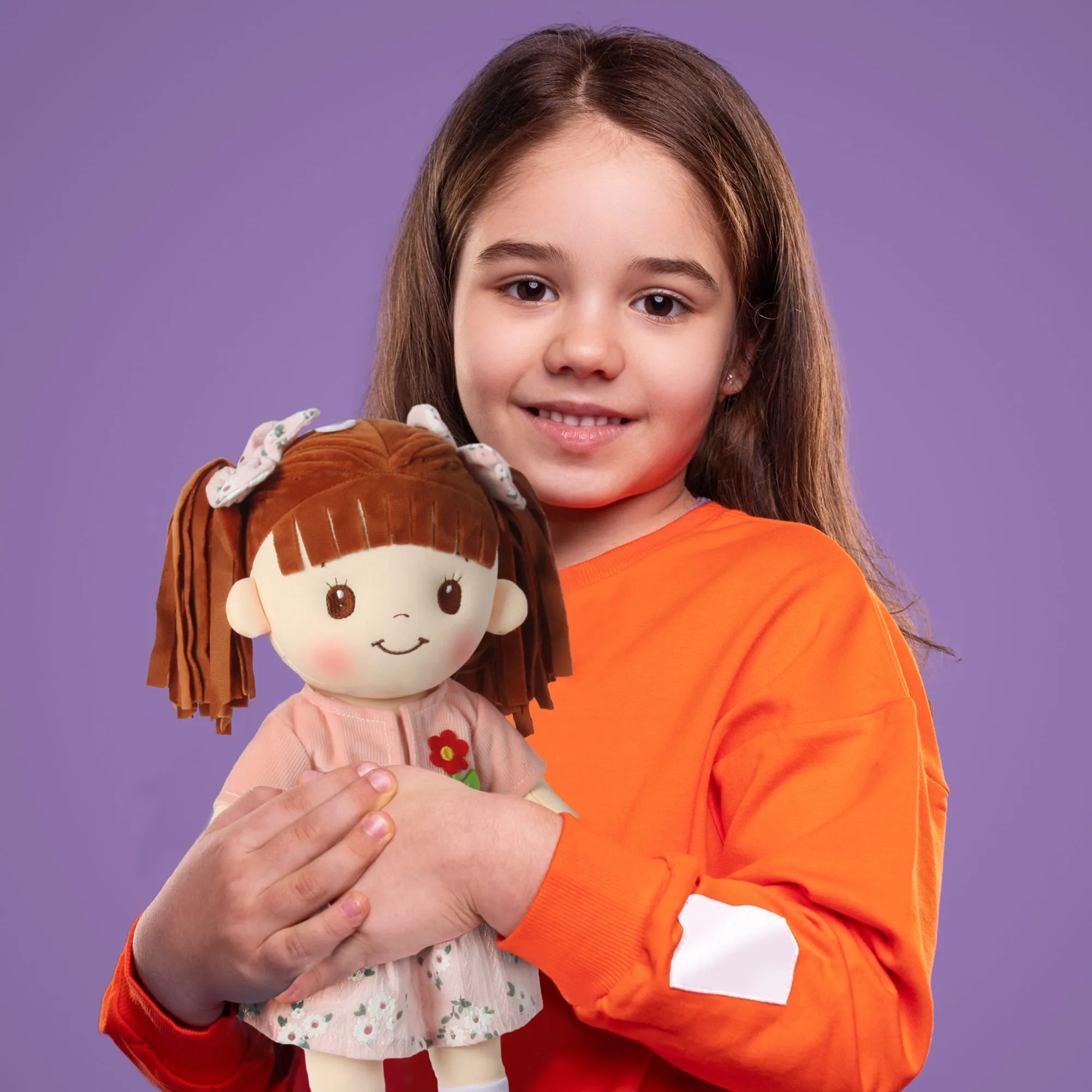 Adorable 16-Inch Little Sweet Hearts Peach Doll - Child-Friendly Playtime Companion (90964)