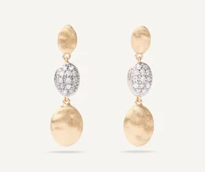 18K Yellow Gold & Diamond Long Drop Earrings