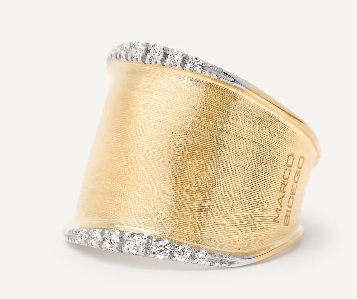 18K Yellow Gold Large Band with Diamonds