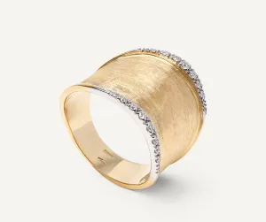 18K Yellow Gold Large Band with Diamonds