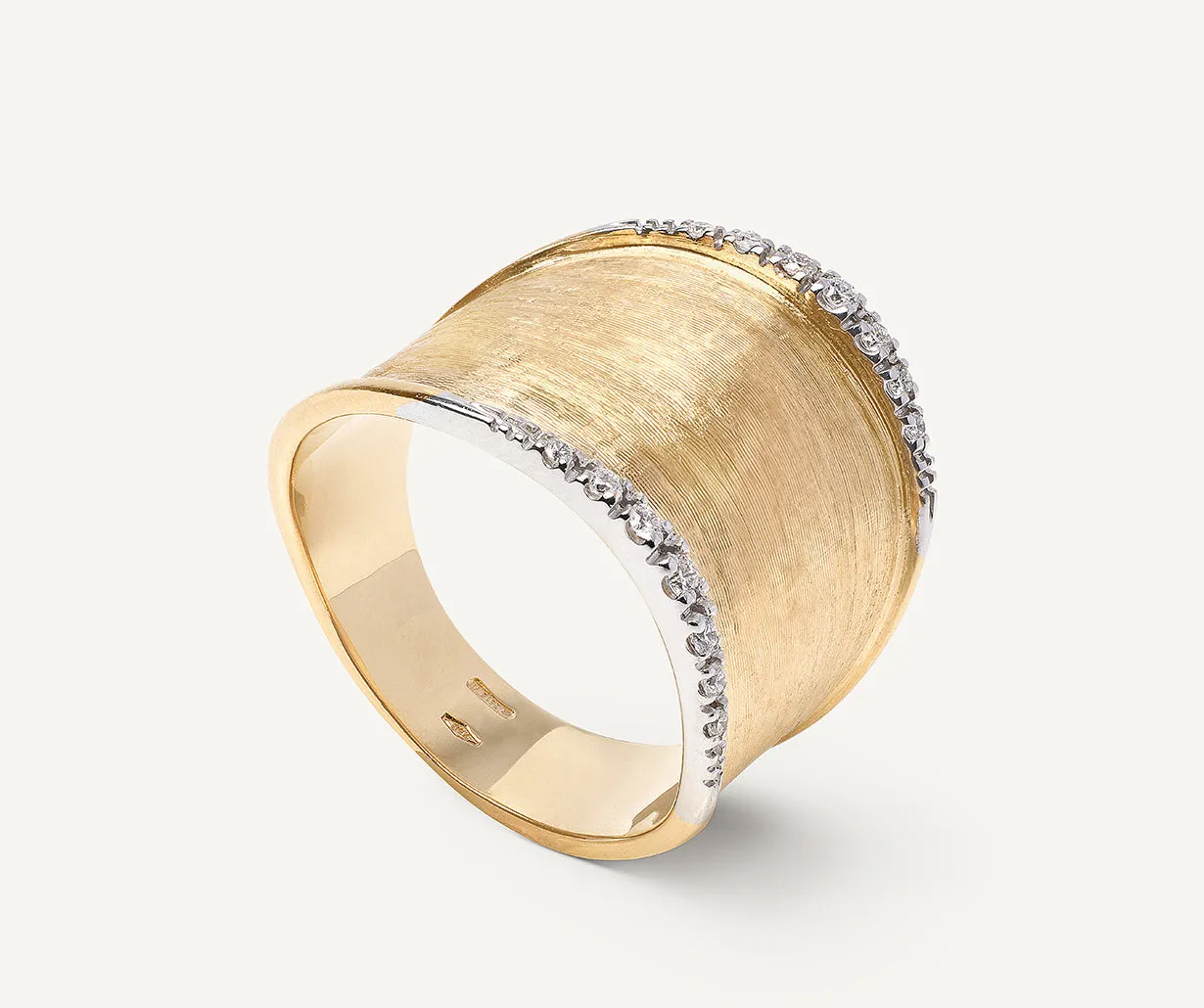 18K Yellow Gold Large Band with Diamonds