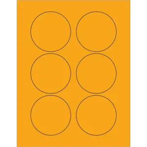 3" Fluorescent Orange Circle Laser Labels