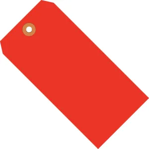 4 3/4 x 2 3/8" Fluorescent Red 13 Pt. Shipping Tags