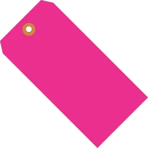 5 1/4 x 2 5/8" Fluorescent Pink 13 Pt. Shipping Tags