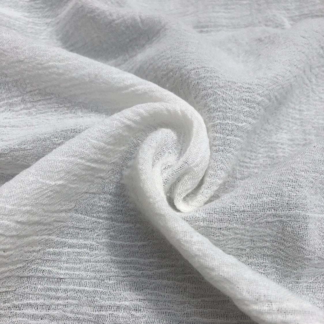 56" Off White Ivory 100% Cotton Gauze Wrinkly Woven Fabric By the Yard