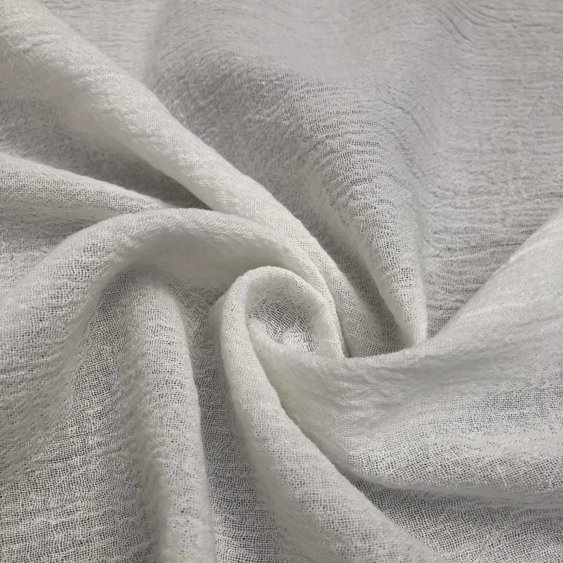 56" Off White Ivory 100% Cotton Gauze Wrinkly Woven Fabric By the Yard