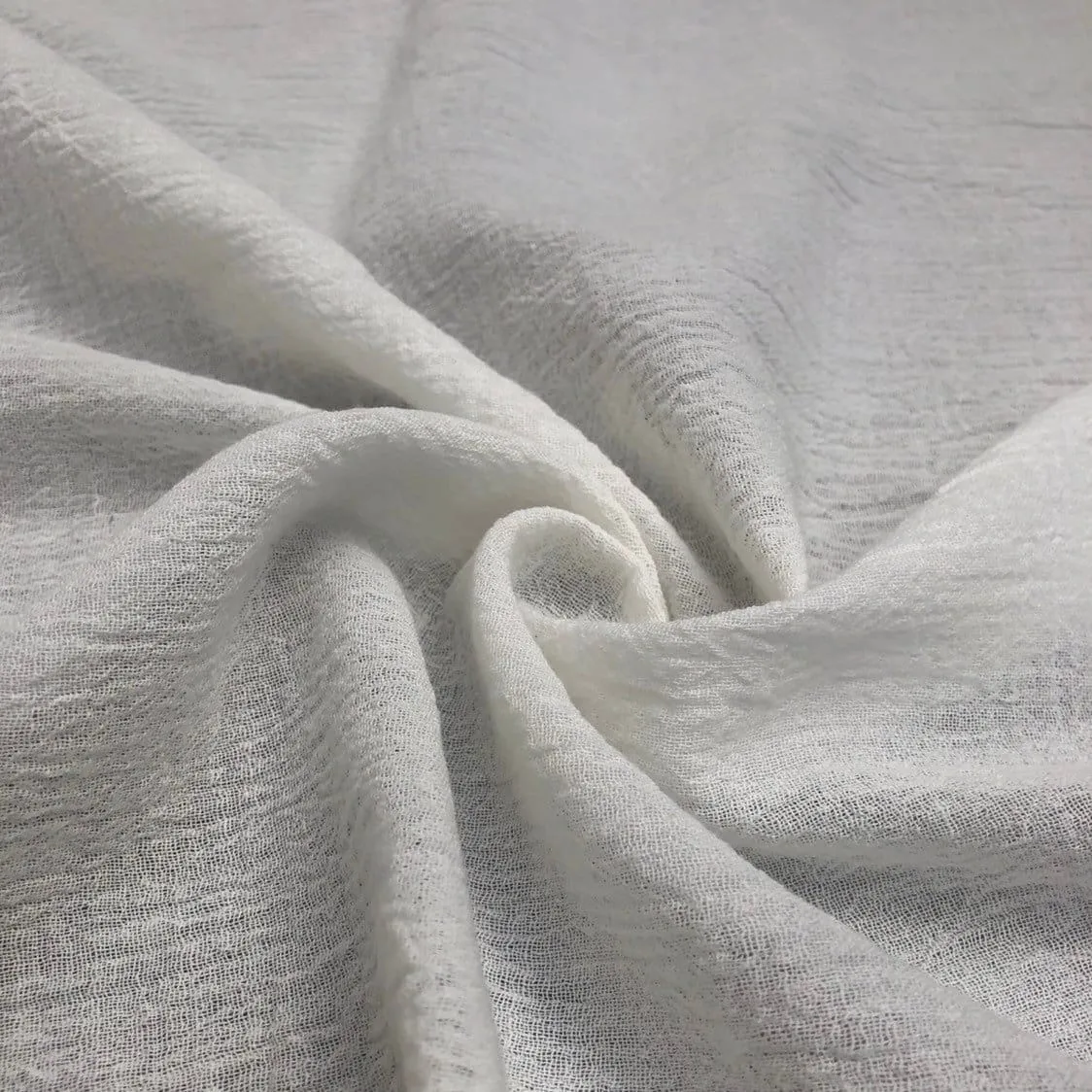 56" Off White Ivory 100% Cotton Gauze Wrinkly Woven Fabric By the Yard