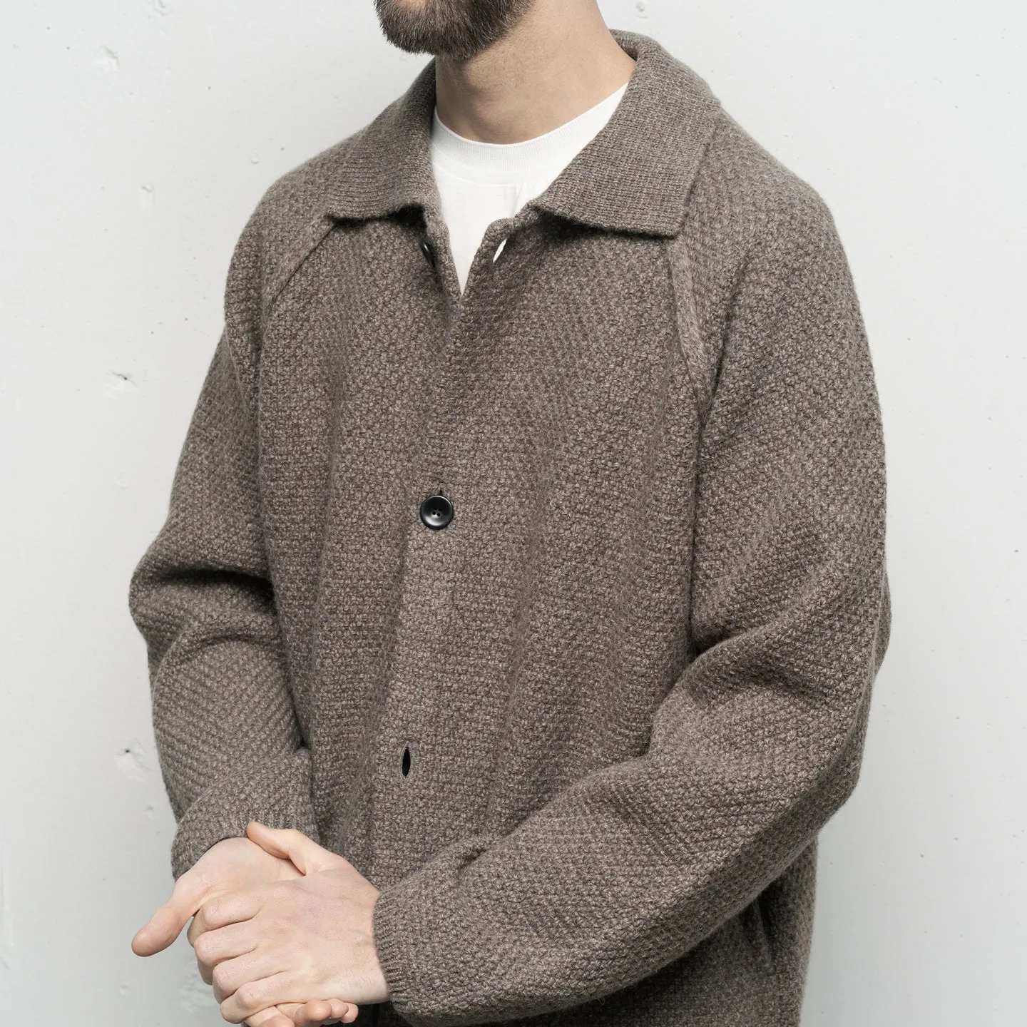 5G Knit Blouson Jacket in Greige Color