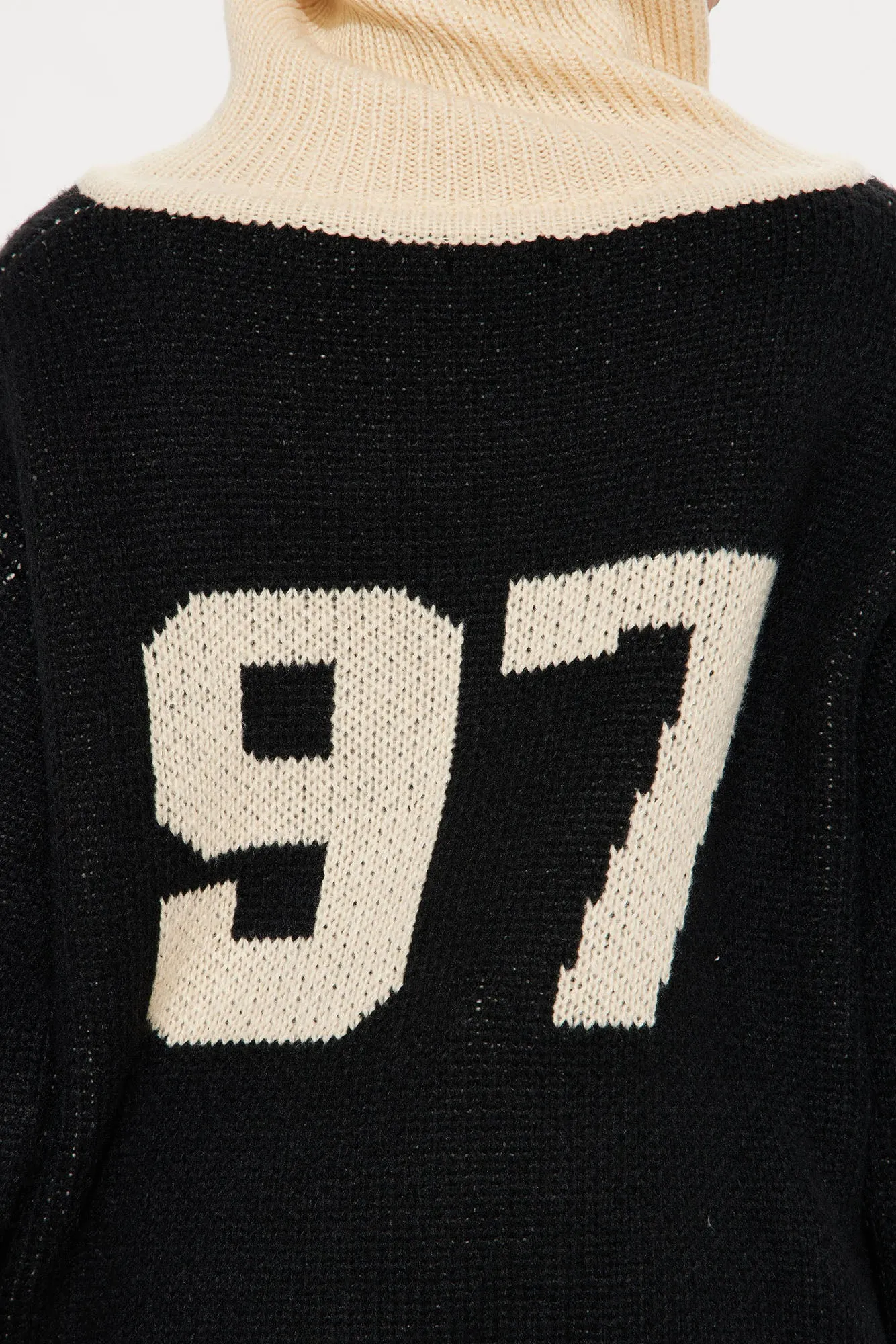 97 Varsity Front Zip Sweater - Black/combo