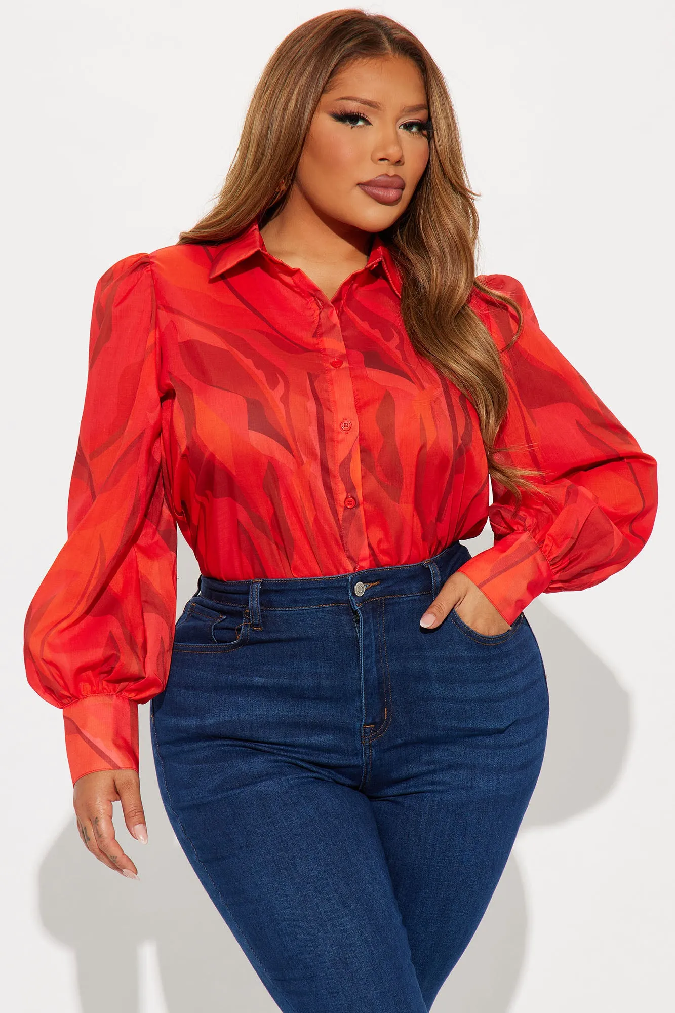 Adelynn Shirt - Red/combo