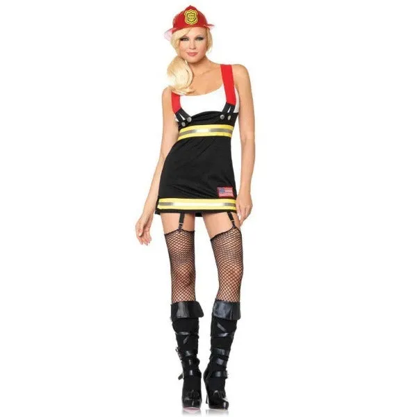 Backdraft Babe Garter Fireman Dress-Leg Avenue