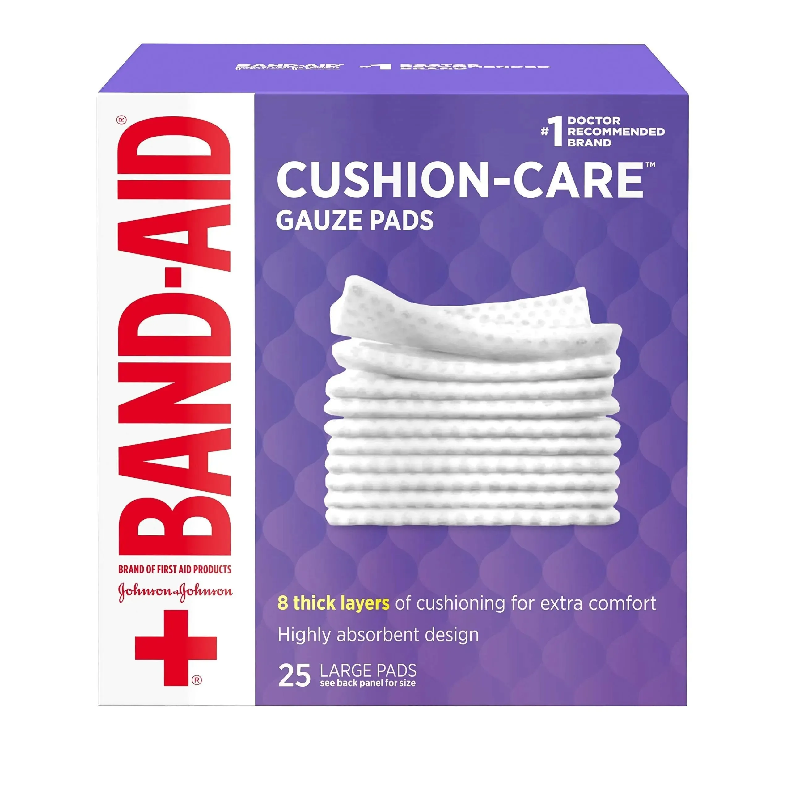 Band-Aid First Aid Gauze Pads 4 x4 Large 25/Box