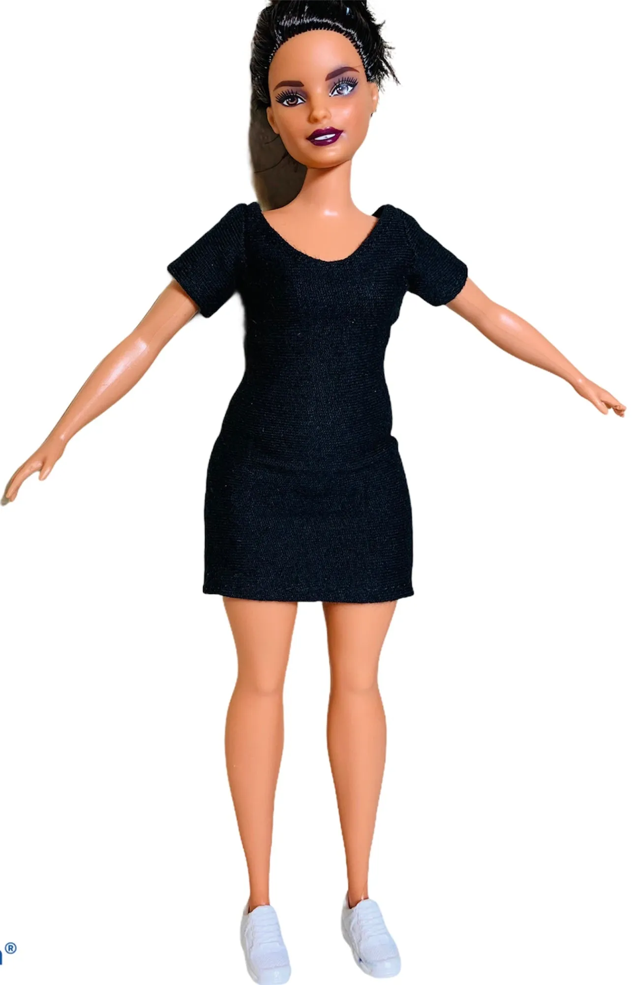 Black dress for Barbie doll simple dress