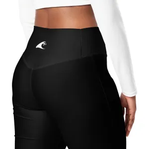 Black Flare Leggings with Extremely Stoked Epic Wave Logo