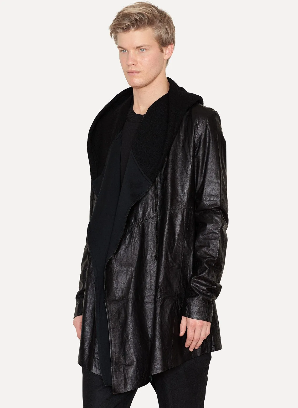 Black Lambskin Cardigan Jacket