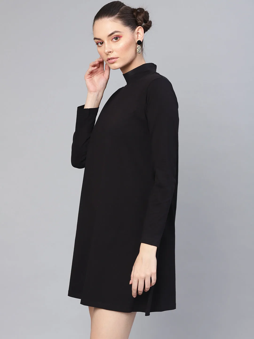 Black Turtle Neck Tent Dress