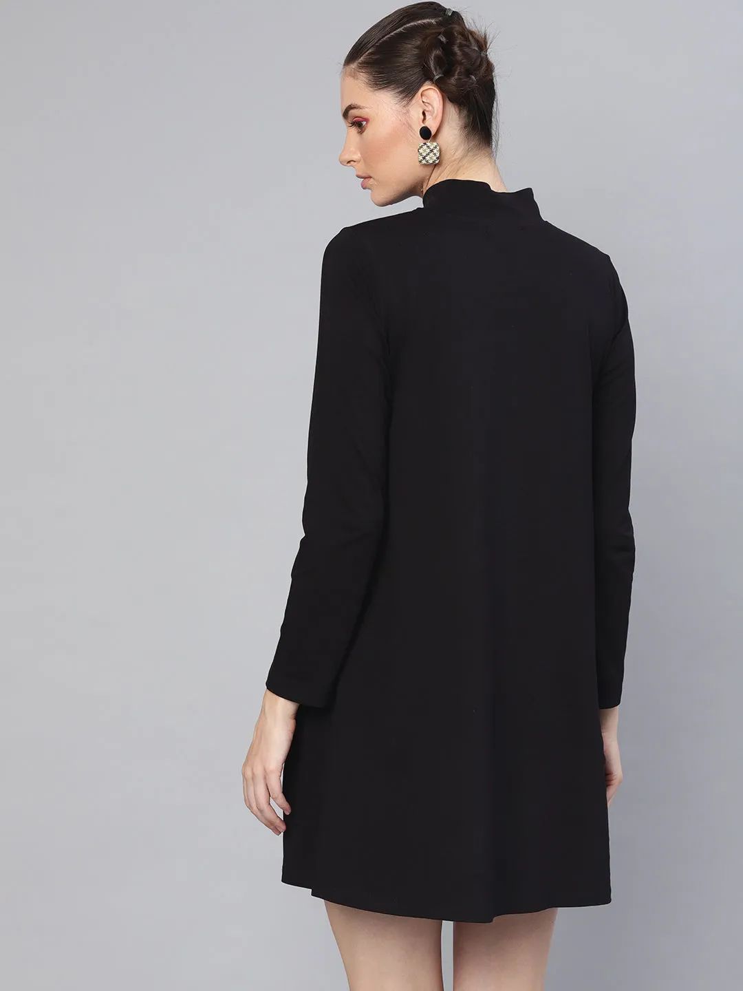 Black Turtle Neck Tent Dress