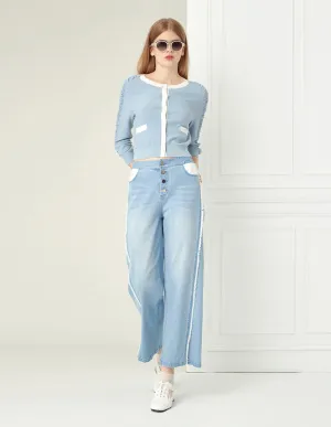 BORA AKSU Clear Blue Soft Knit Cardigan