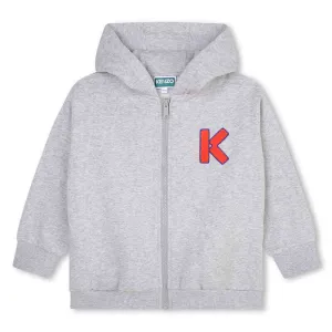 Boys Grey 'IKEBANA' Zip Up Hoodie