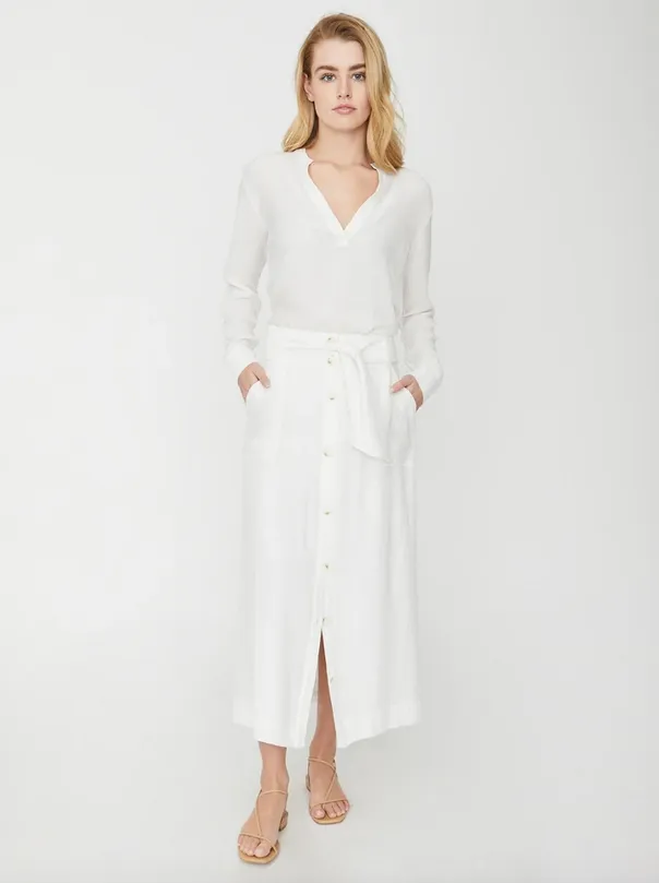 Brochu Walker - Anglia Popover Shirt in Salt White