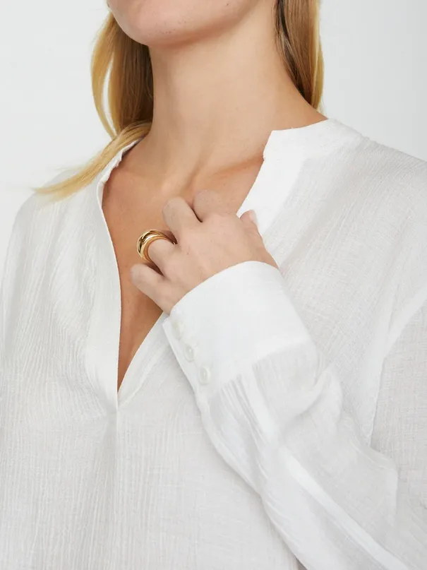 Brochu Walker - Anglia Popover Shirt in Salt White