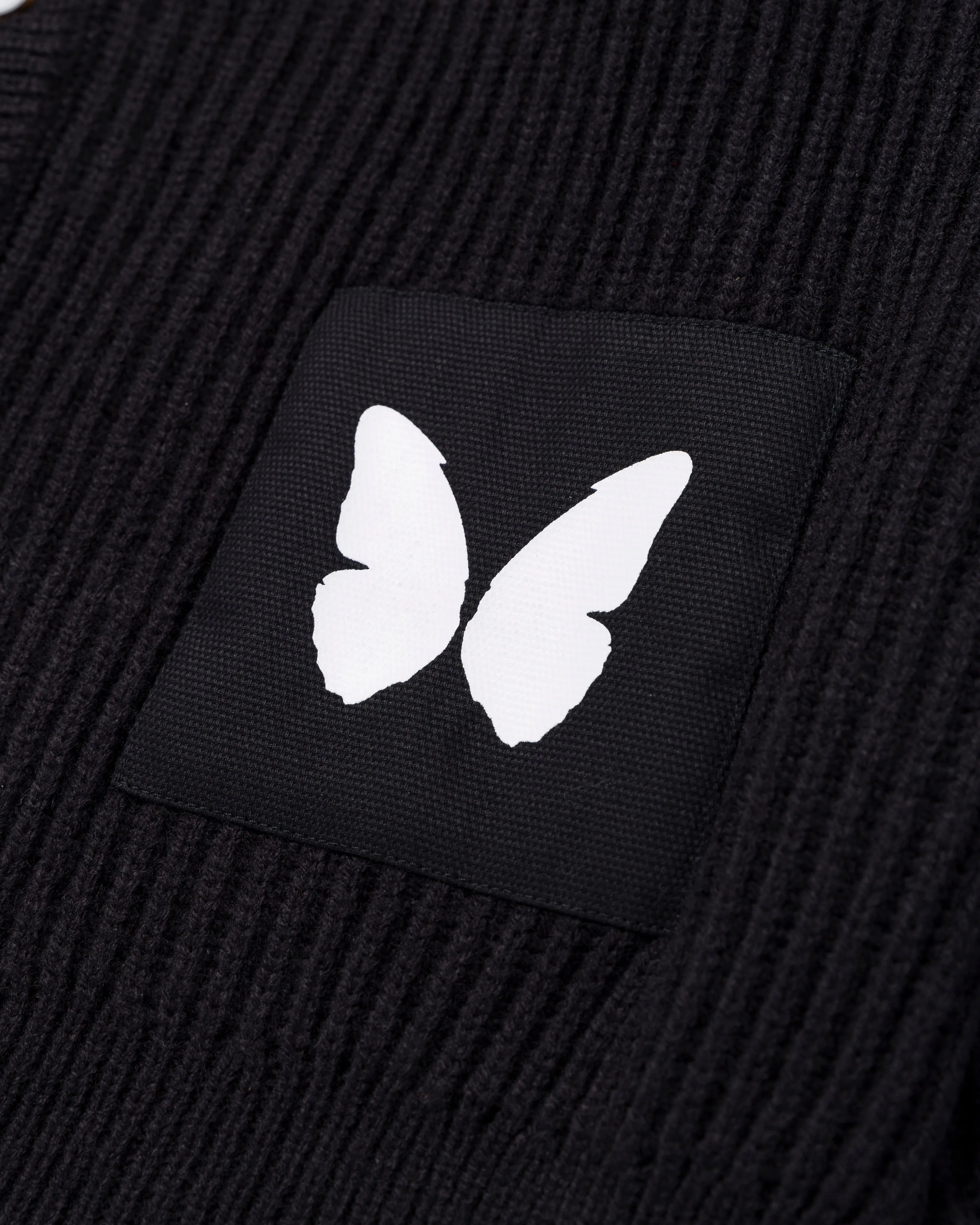 BUTTERFLY KNITTED CARDIGAN - BLACK