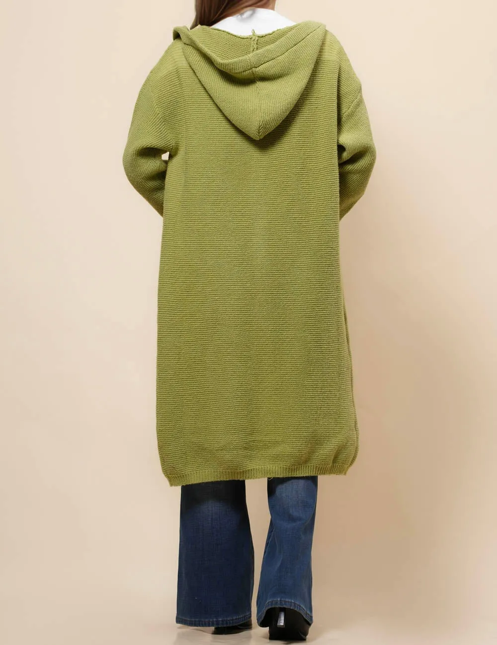 Button Hooded Solid Color Sweater Coat Cardigan NG5135A