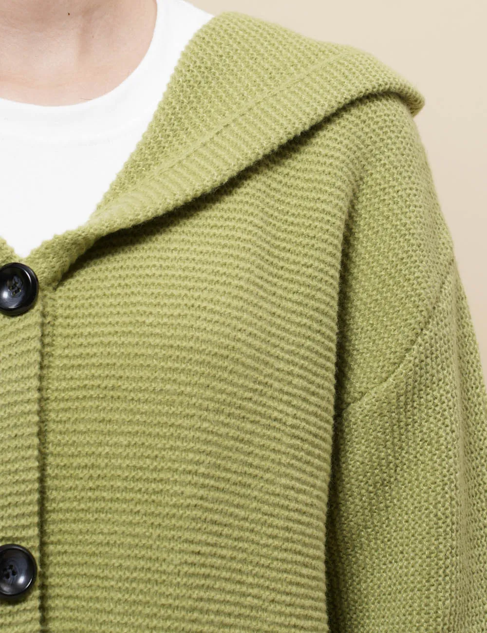 Button Hooded Solid Color Sweater Coat Cardigan NG5135A