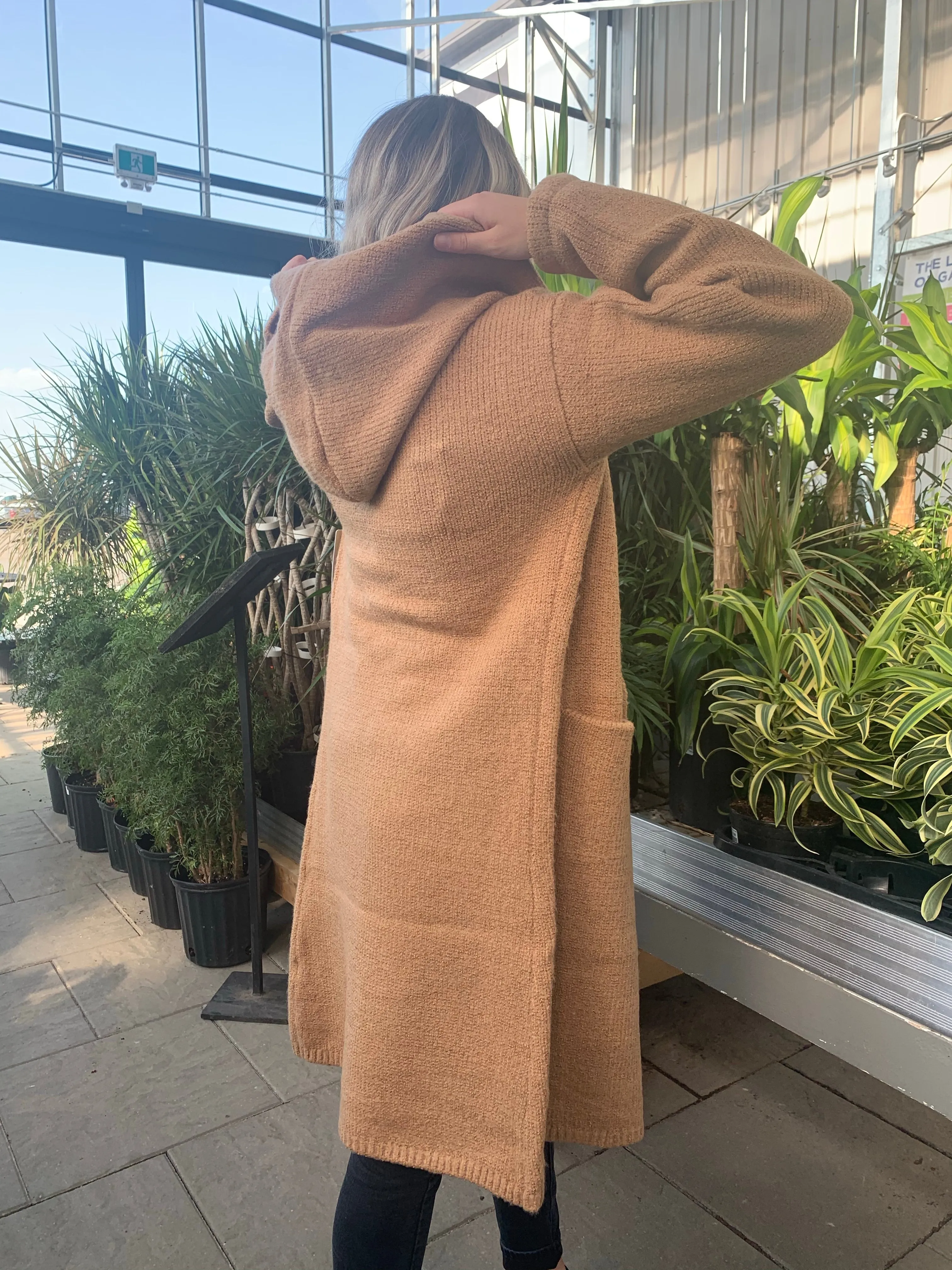 Cardigan - RD Style - Long Hooded - Camel Twist