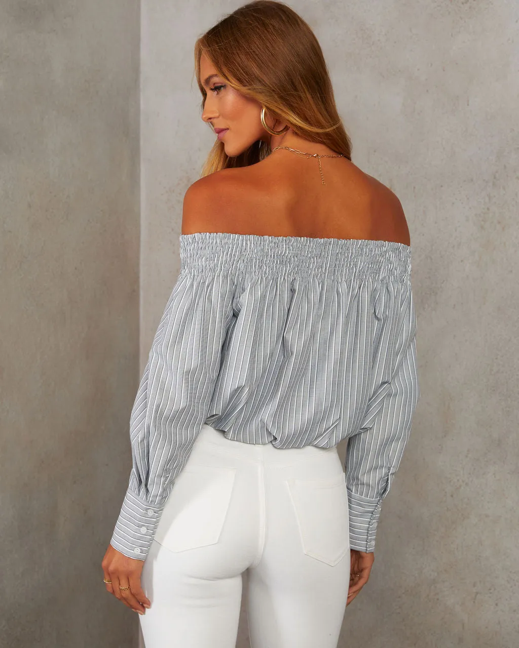 Casting Shadows Off Shoulder Top