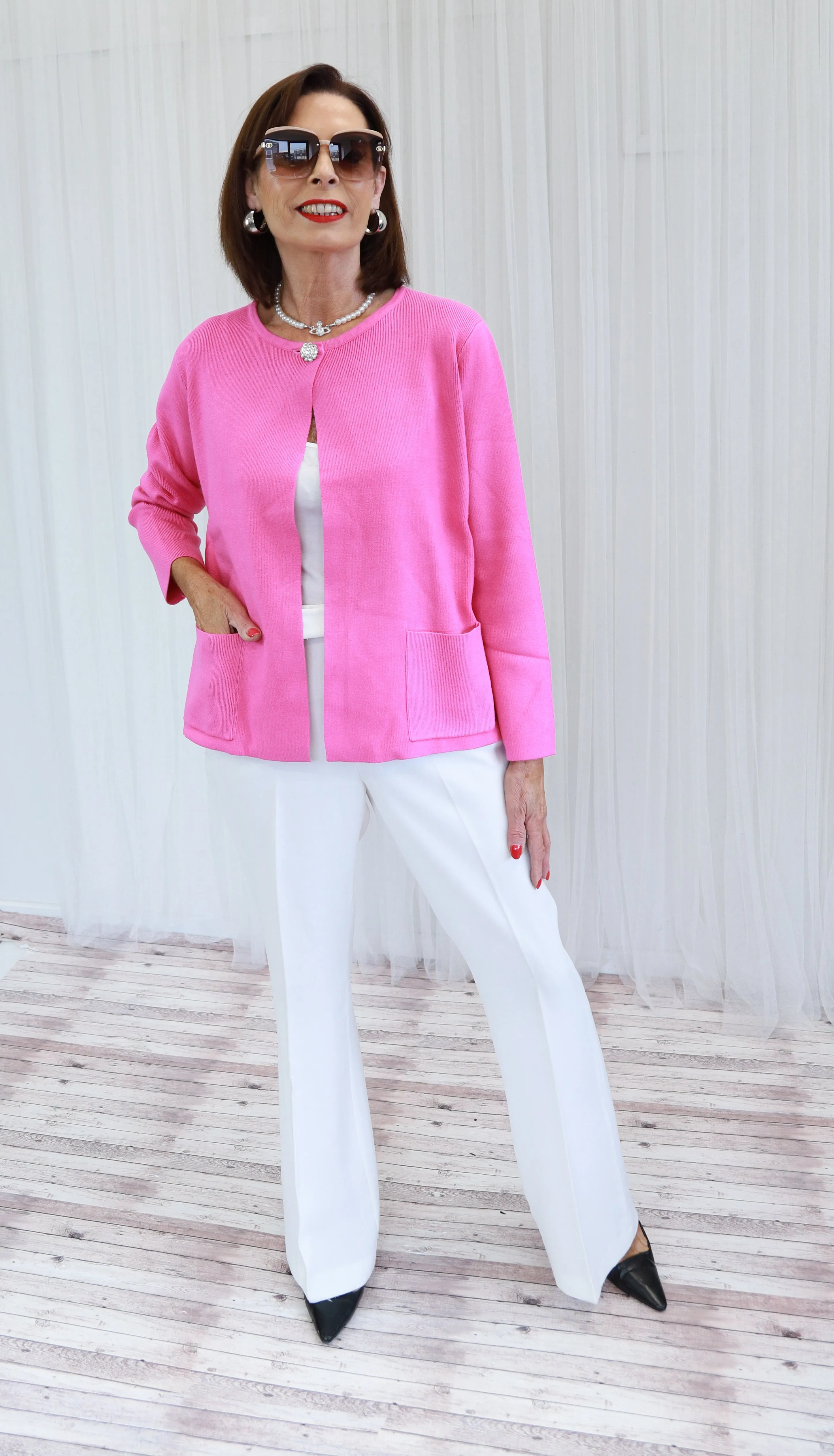 COLETTE DIAMANTE CARDIGAN - PINK