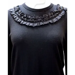 Comme des Garçons Black Sequin Ruffle Top