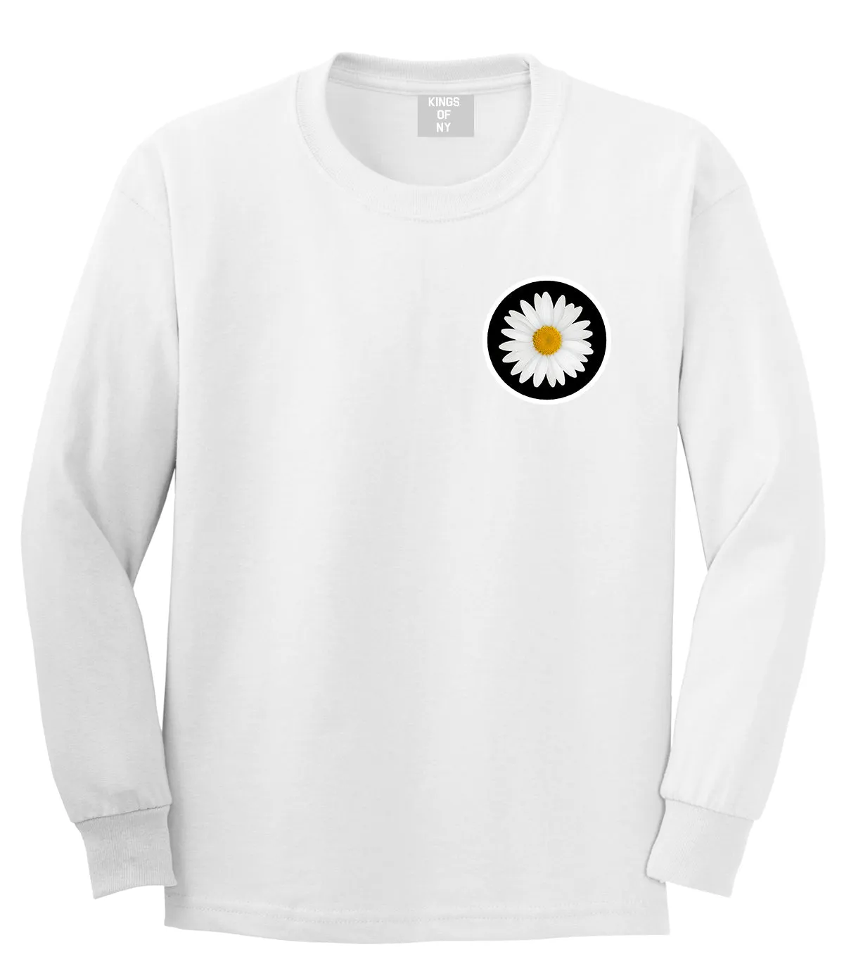 Daisy Flower Chest Mens Long Sleeve T-Shirt