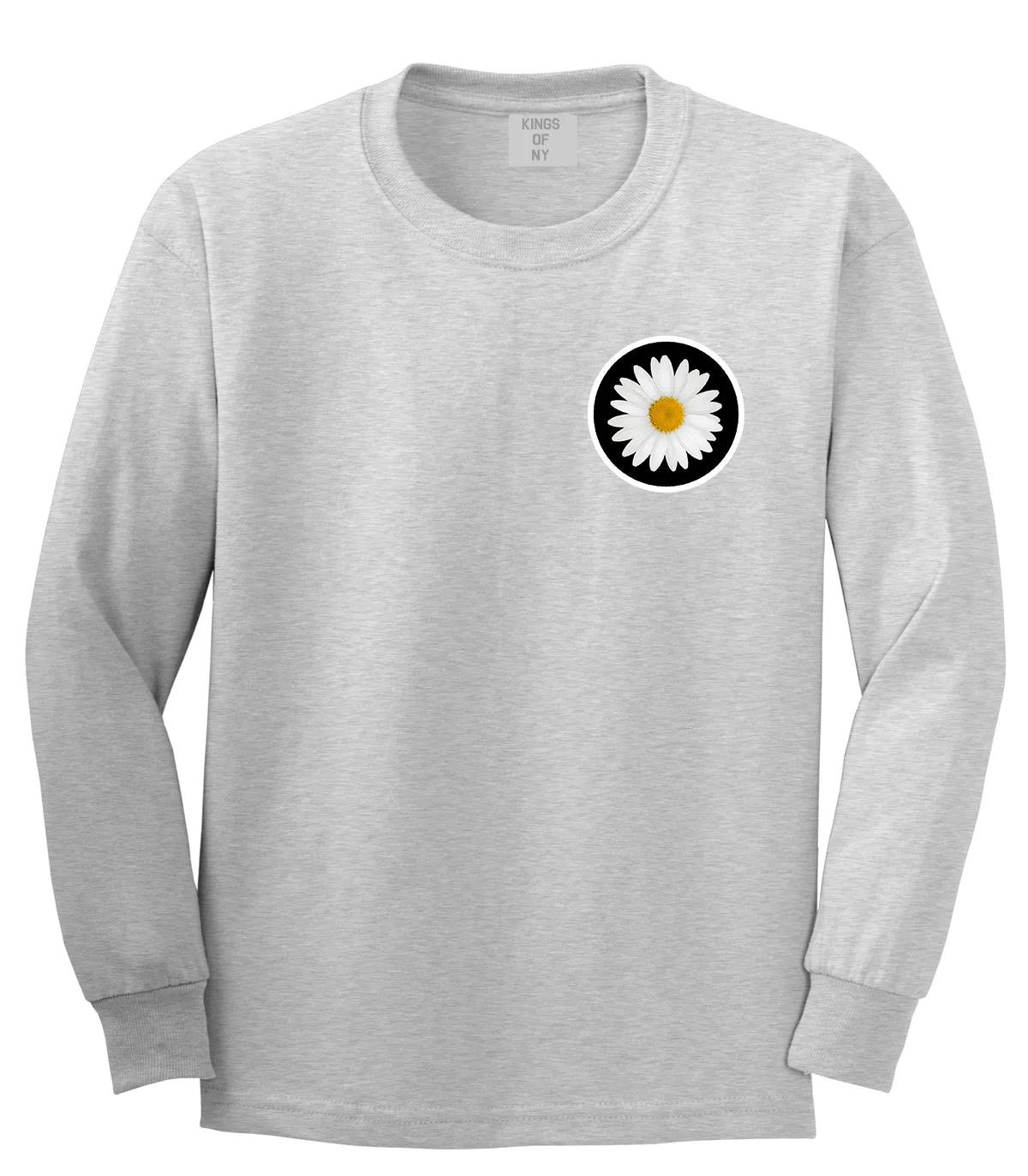 Daisy Flower Chest Mens Long Sleeve T-Shirt