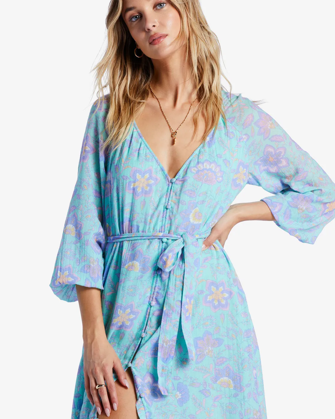 Daring Heart Maxi Dress - Tropical Blue