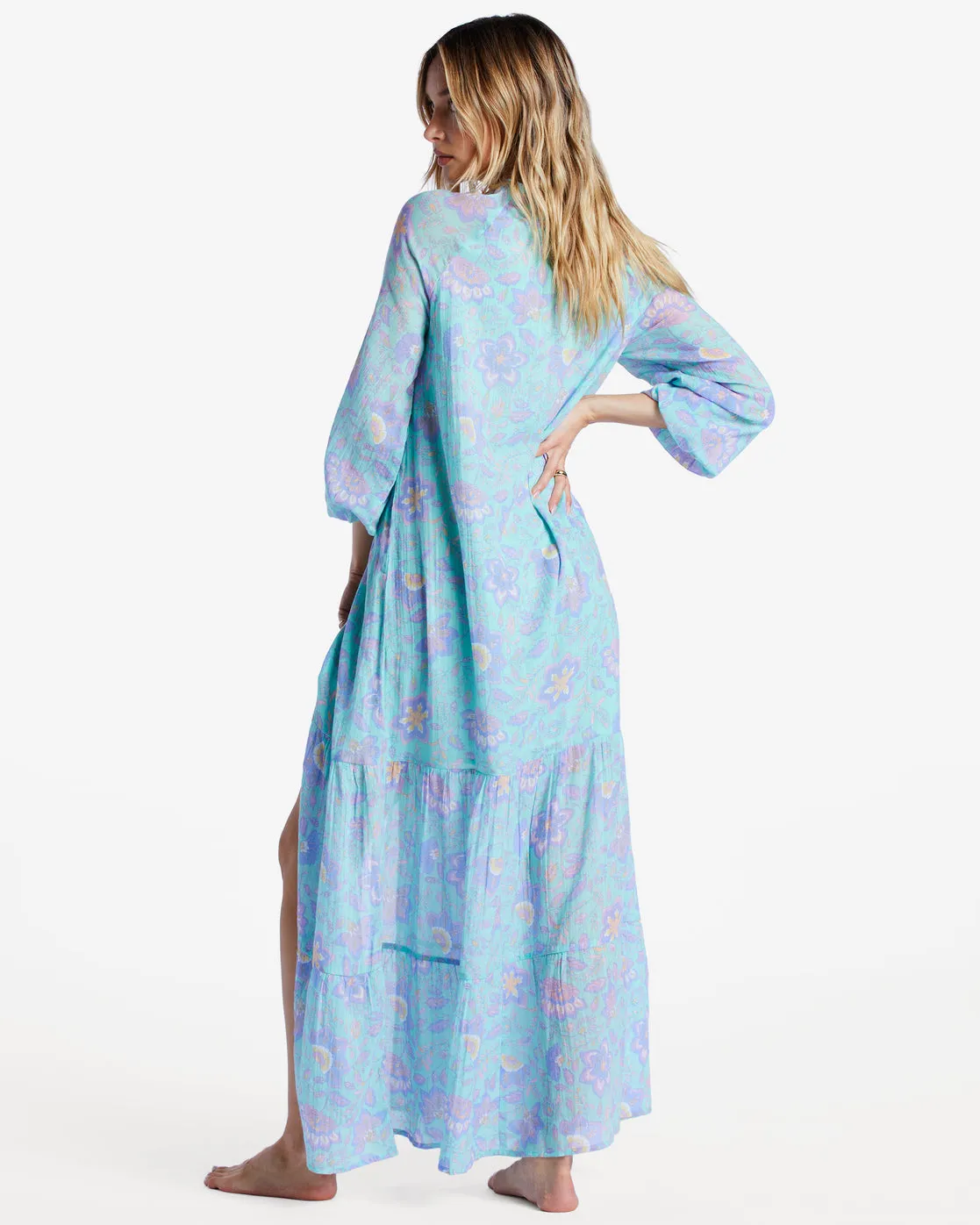 Daring Heart Maxi Dress - Tropical Blue