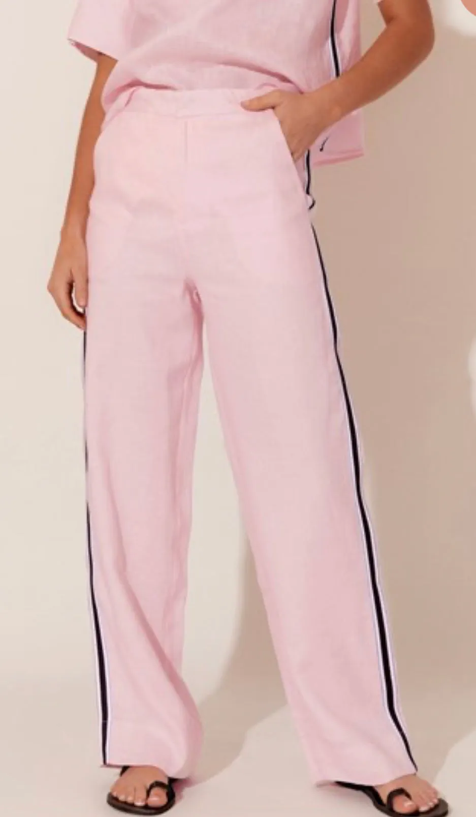 DELANEY Pink GROSGRAIN STRIPE PANT