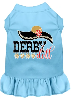 Derby Doll Screen Print Dog Dress Baby Blue 4x (22)