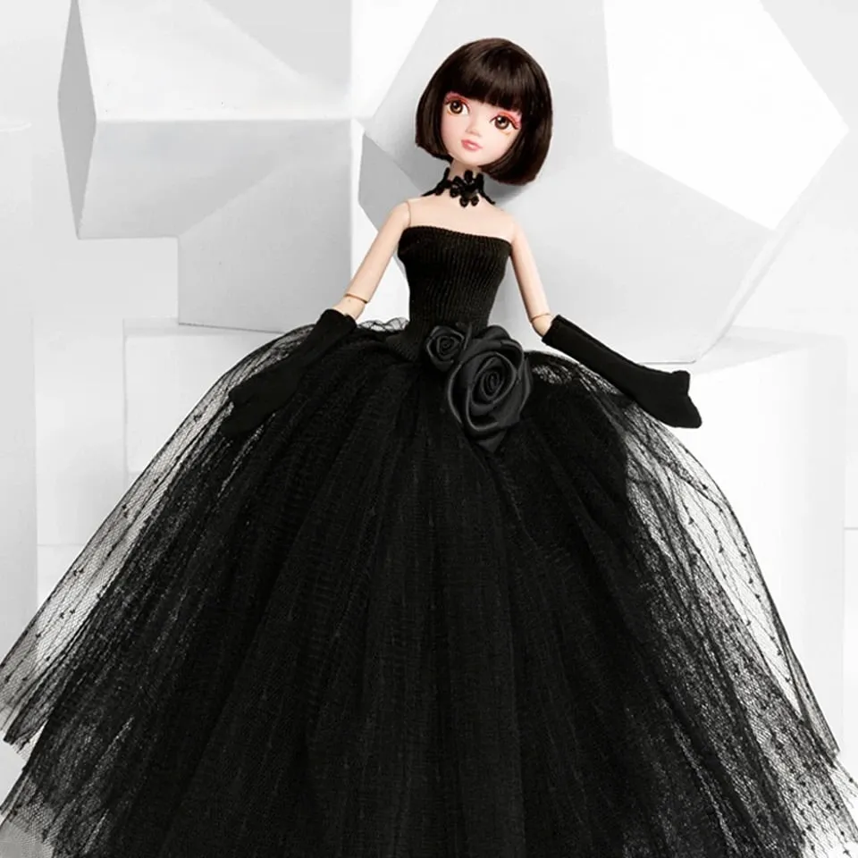 DOLLY® LITTLE BLACK DRESS DOLL WITH BLACK TUTU DRESS - Bjd 12 joints 12 inch 30 cm 1/6 scale fashion doll