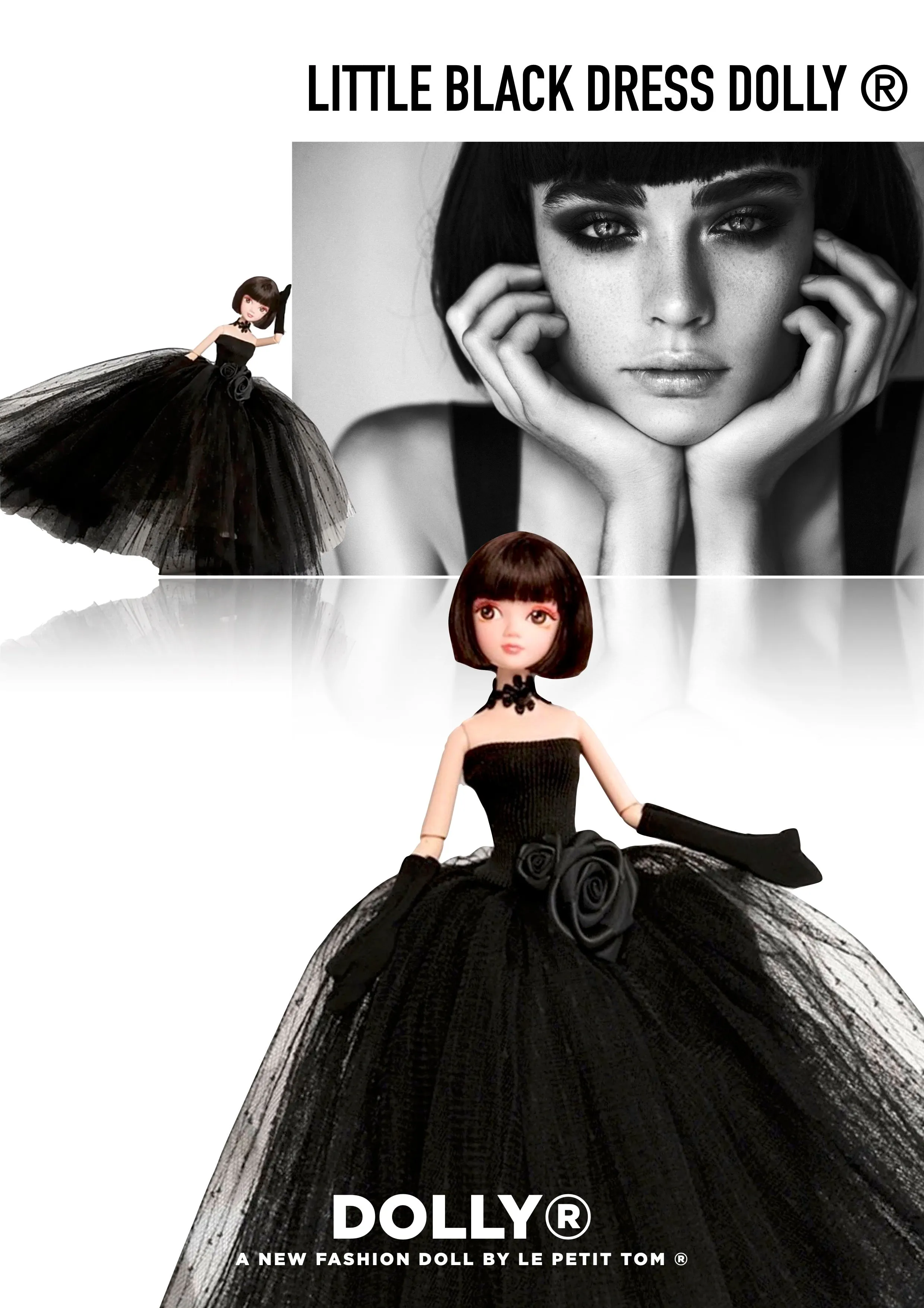 DOLLY® LITTLE BLACK DRESS DOLL WITH BLACK TUTU DRESS - Bjd 12 joints 12 inch 30 cm 1/6 scale fashion doll