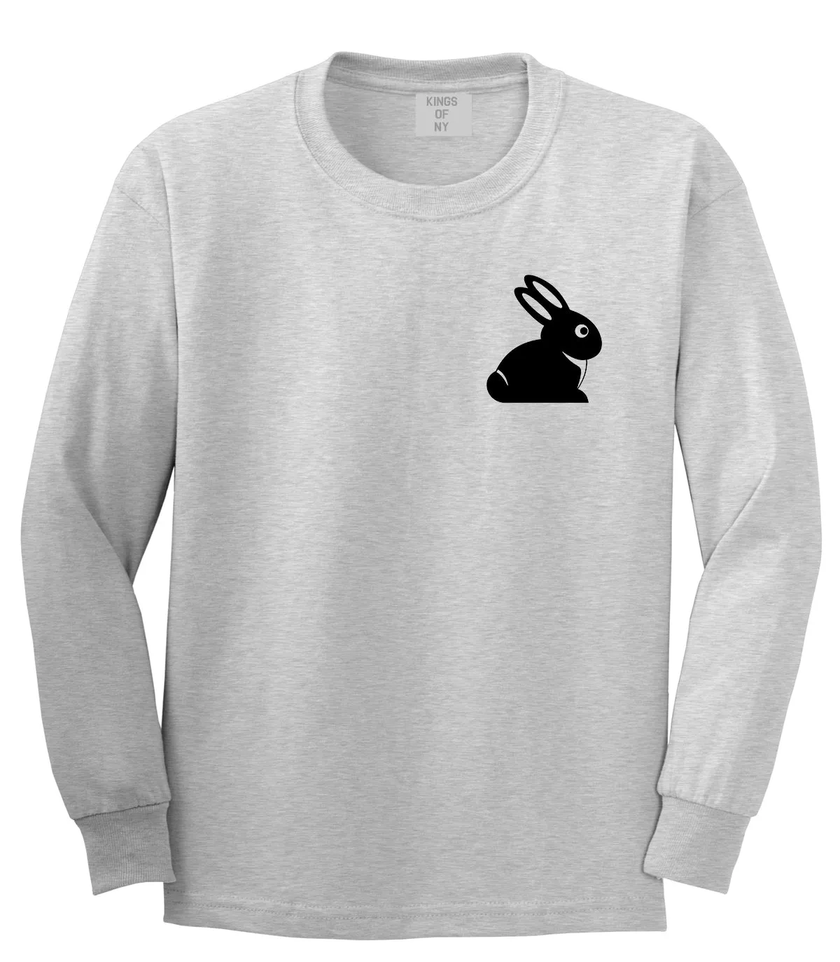 Easter Bunny Rabbit Chest Mens Long Sleeve T-Shirt