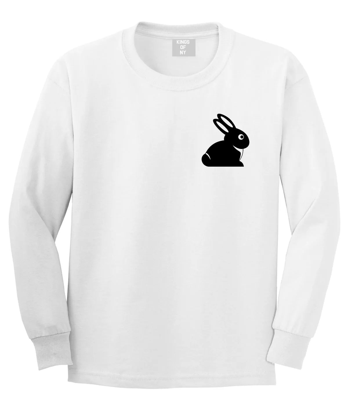 Easter Bunny Rabbit Chest Mens Long Sleeve T-Shirt