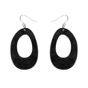 Essentials Drop Hoop Dangle Earrings - Black Ripple