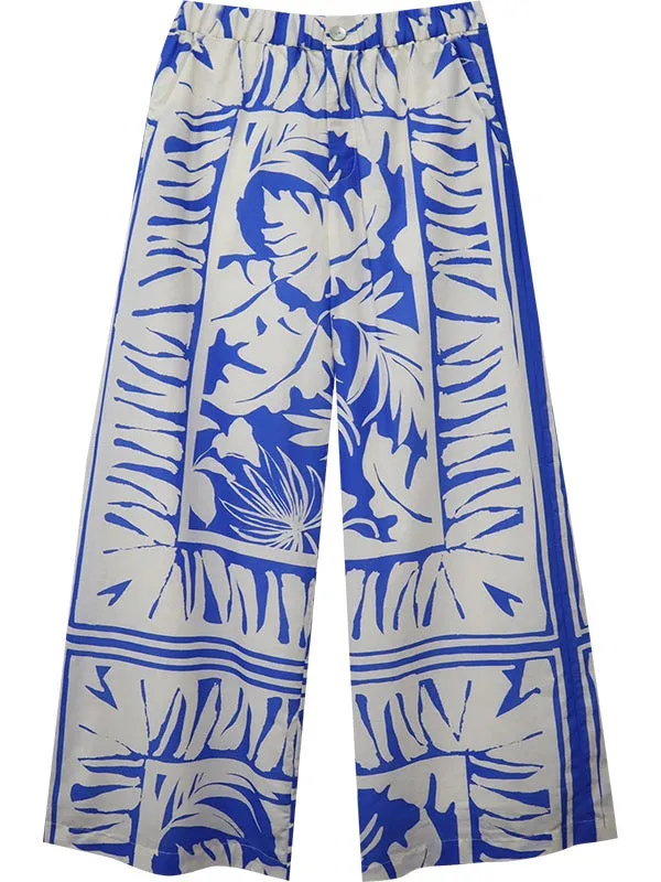 Fifteen Twenty Rylie Cropped Pant ROYAL/WHITE PRINT