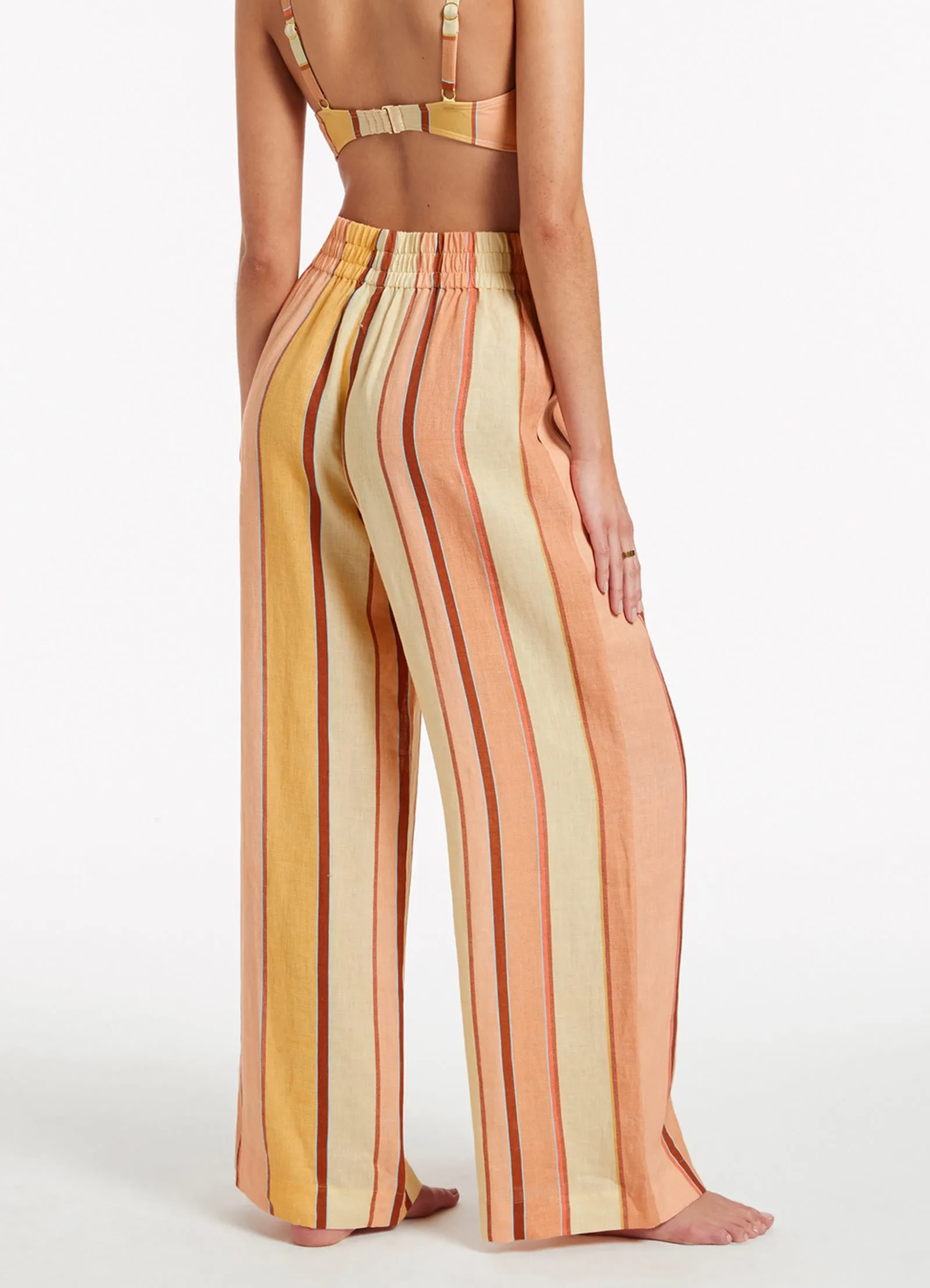 Fira Stripe Wide Leg Pants - Marigold