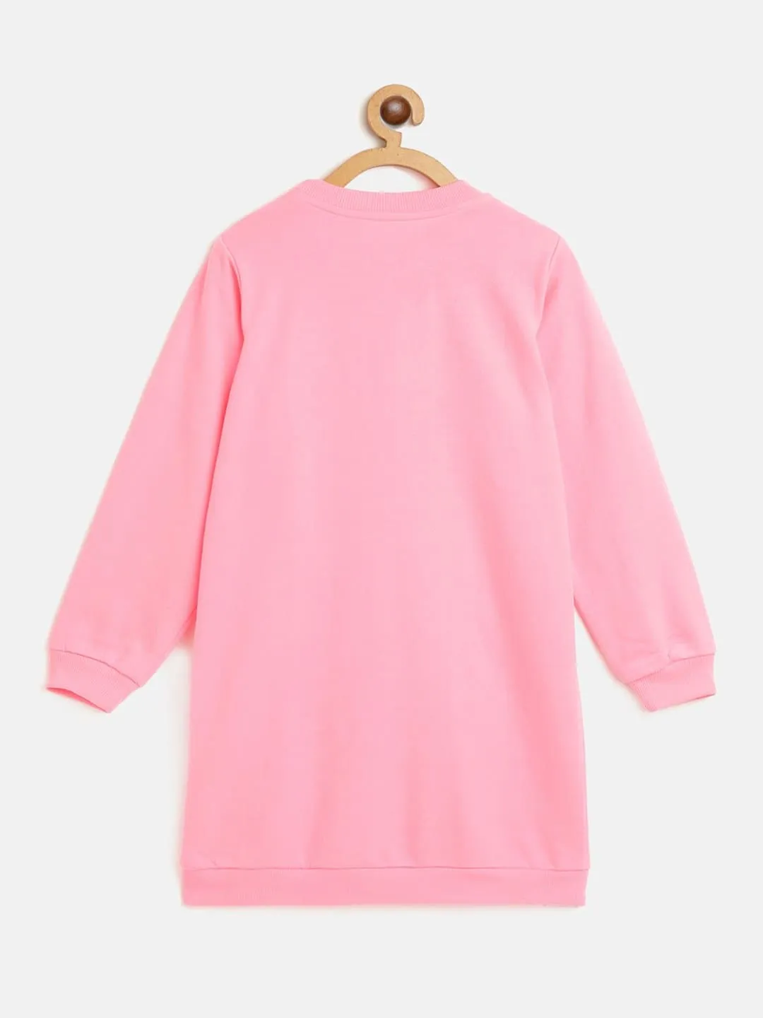 Girls Pink Fleece Xoxo Kangaroo Pocket Dress - Lyush Kids