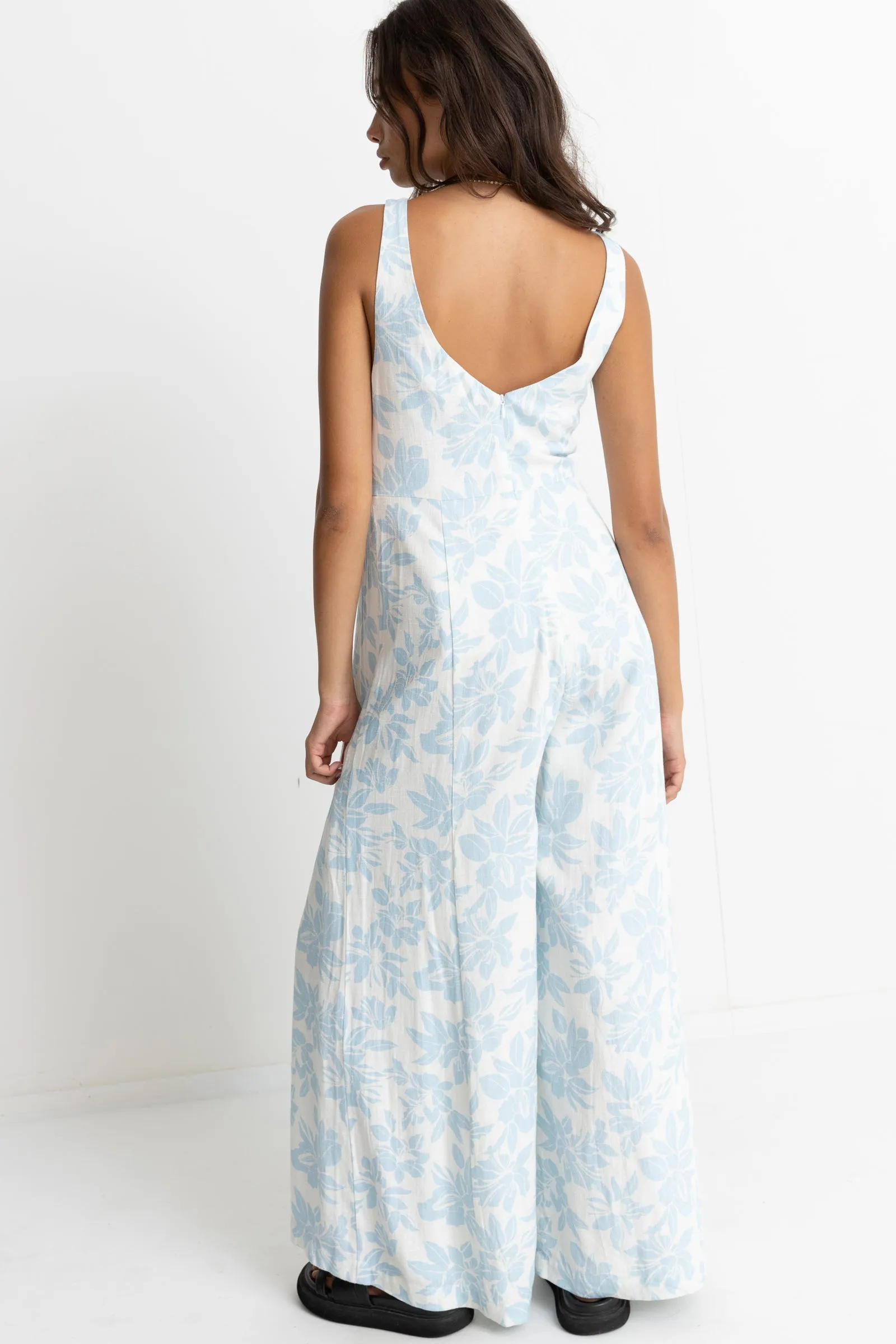 Grace Floral Wide Leg Jumpsuit White