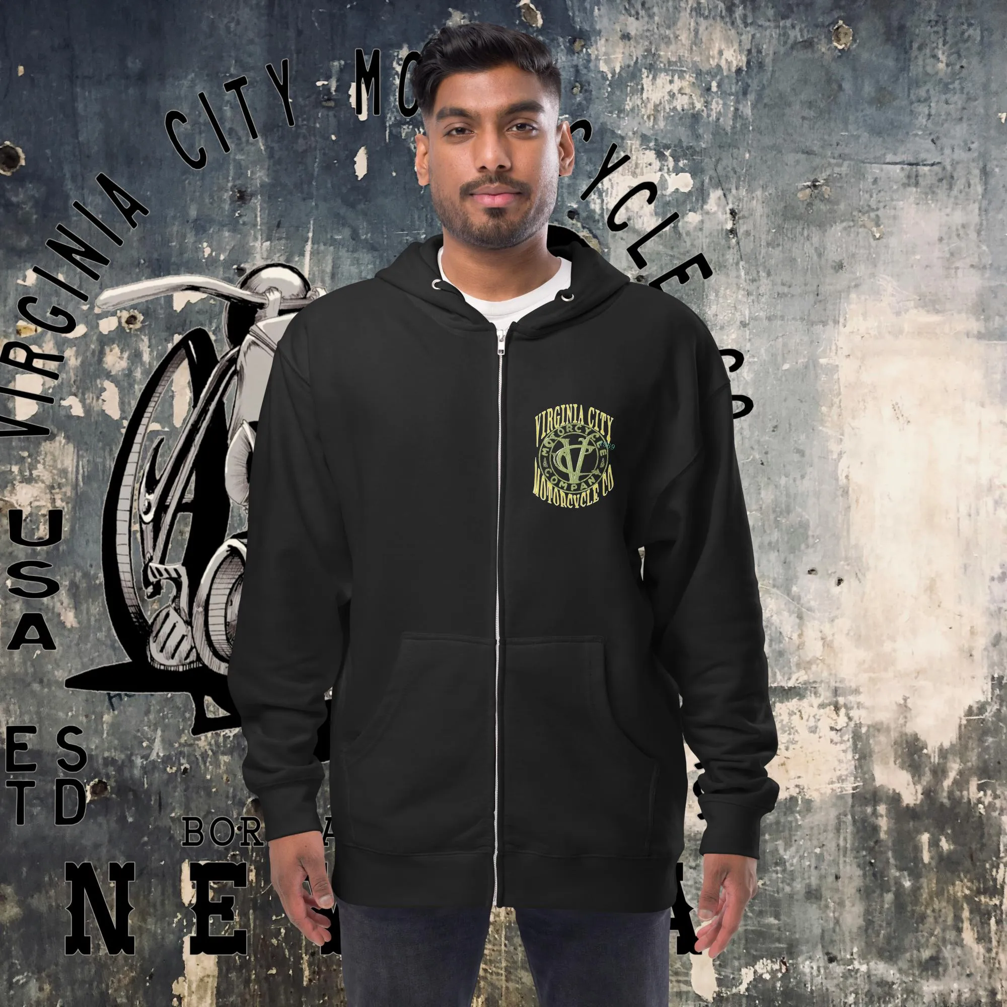 Indian Brave Skull - Fleece zip up hoodie