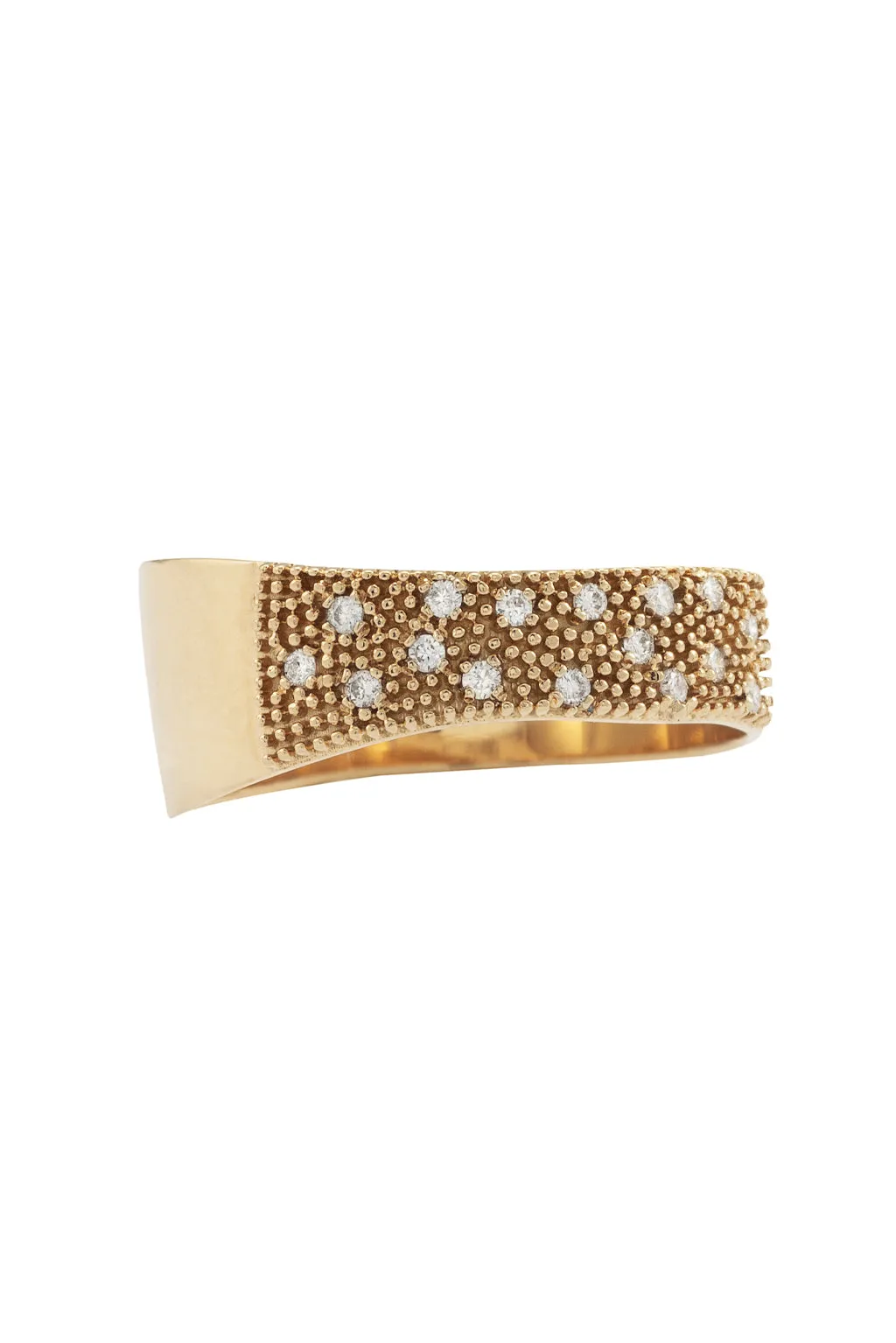 Irregular band diamonds gold ring