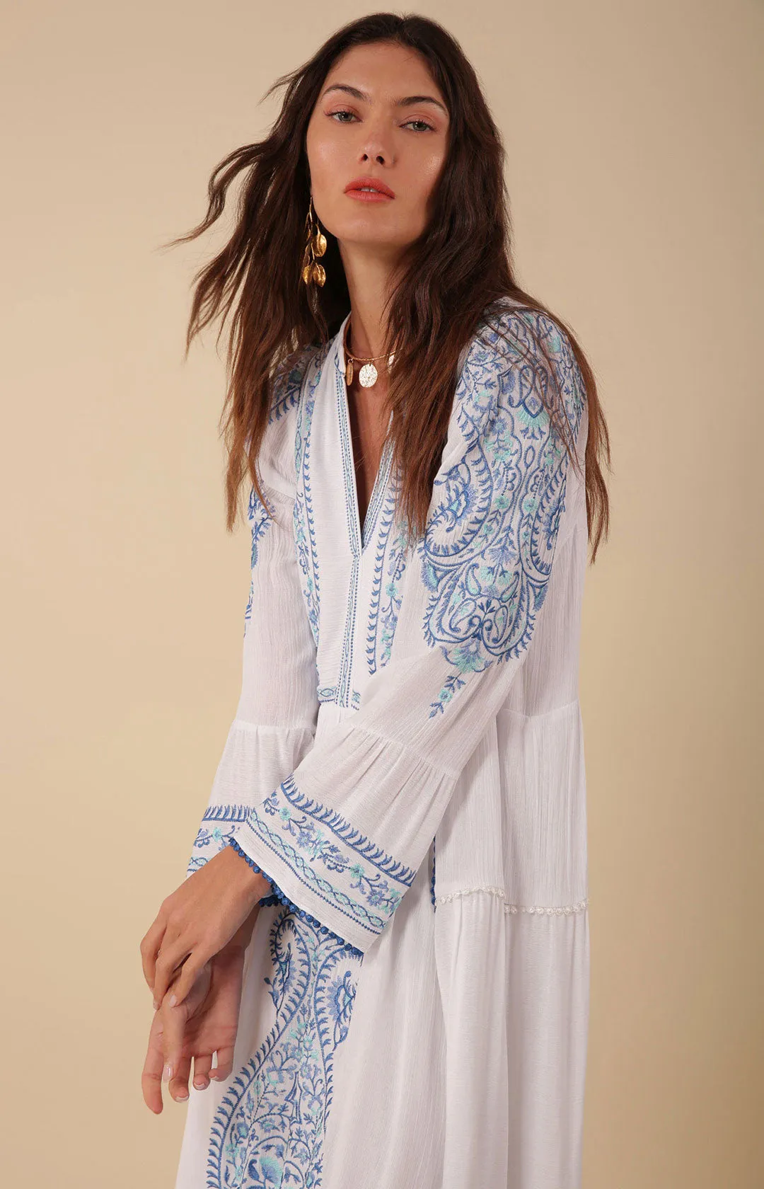 Isabel Embroidered Maxi Dress